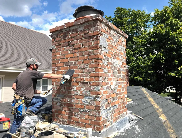 Completed chimney rebuild by Palm Beach Gardens Chimney Sweep in Palm Beach Gardens, FL