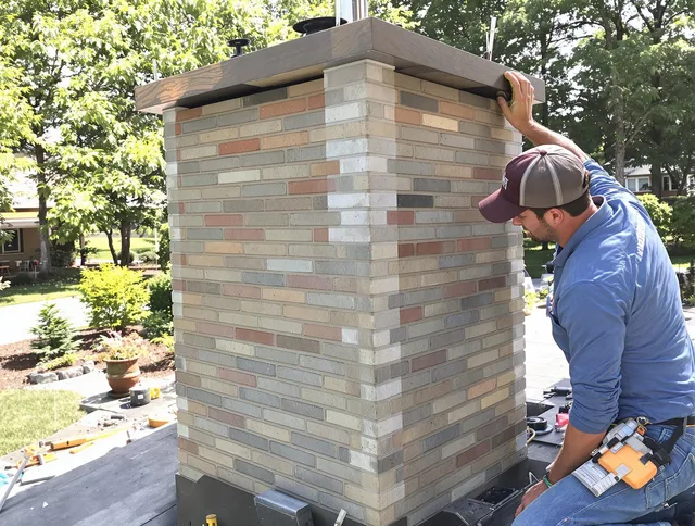Palm Beach Gardens Chimney Sweep completing a modern chimney remodel in Palm Beach Gardens, FL