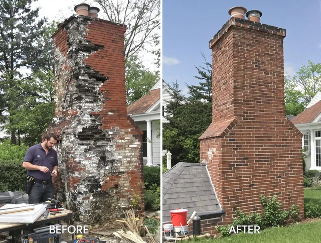 Palm Beach Gardens Chimney Sweep performing a full chimney restoration in Palm Beach Gardens, FL