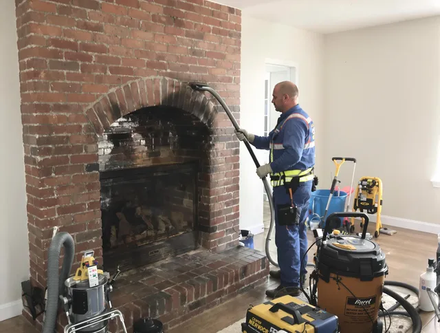 Palm Beach Gardens Chimney Sweep expert performing detailed chimney sweep in Palm Beach Gardens, FL