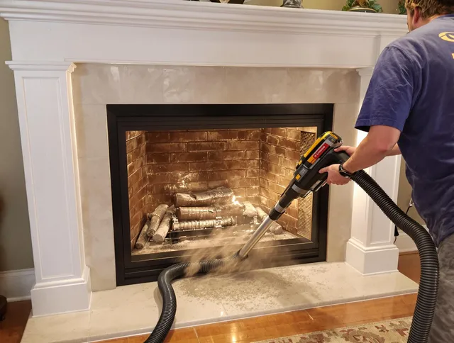 Fireplace cleaning performed by Palm Beach Gardens Chimney Sweep in Palm Beach Gardens, FL