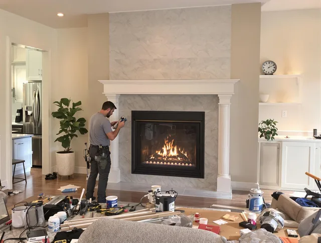 Newly installed fireplace by Palm Beach Gardens Chimney Sweep in Palm Beach Gardens, FL