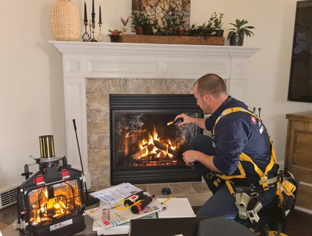 Safety-focused fireplace inspection by Palm Beach Gardens Chimney Sweep in Palm Beach Gardens, FL